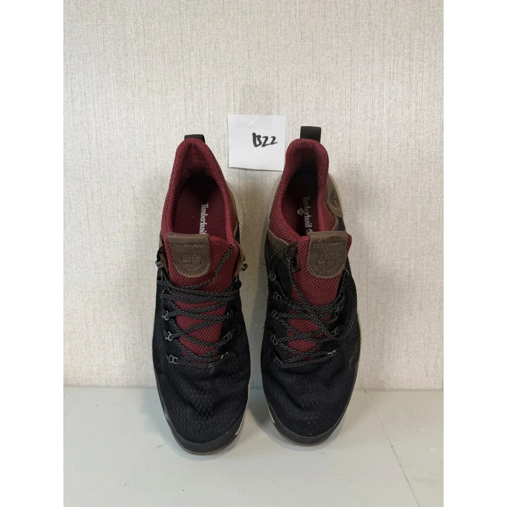 TIMBERLAND MEN'S FLYROAM TRAIL‎ LOW SNEAKERS size 10.5 color black and burgundy